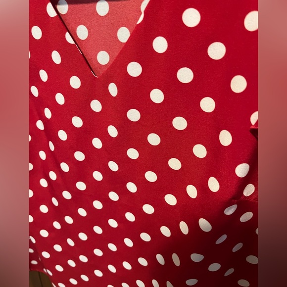 SHEIN size 1XL Red and white polka dot blouse. - Picture 3 of 4